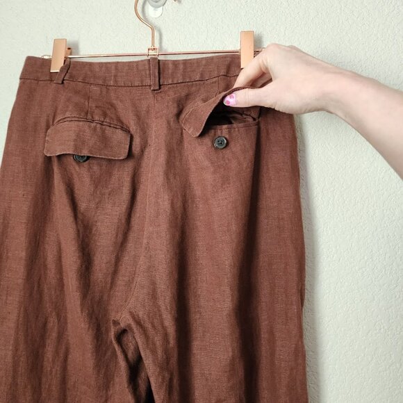 J.CREW Wide-leg Essential Pant In Linen resortwear pants in brown size 2 - Picture 9 of 10